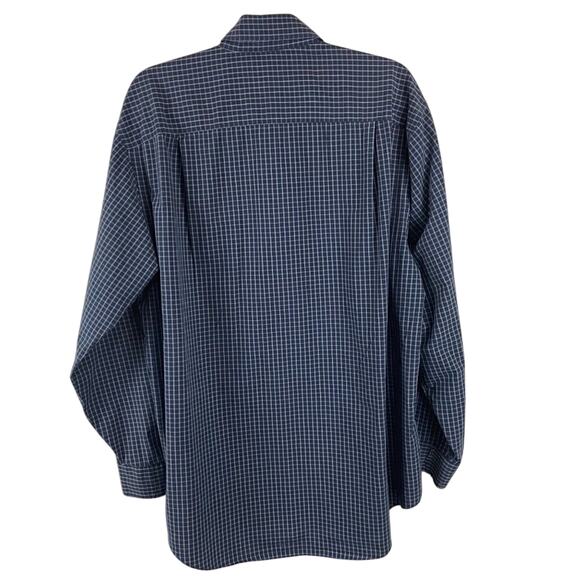 Van Heusen Studio No Iron Windowpane Check Shirt Size Large - Picture 7 of 8